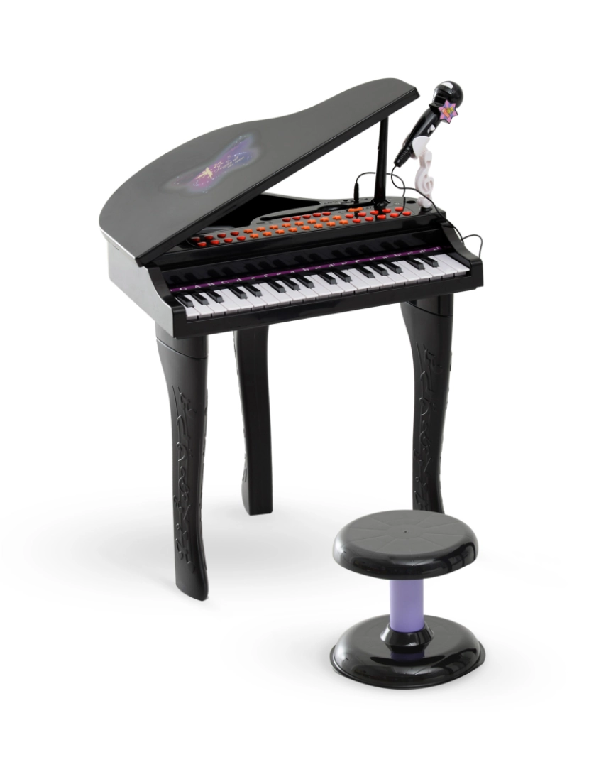 Homcom - Piano Infantil 48x39x69cm cor preto 390-003BK