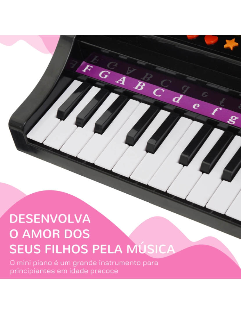 imagem de Piano Infantil 48x39x69cm cor preto 390-003BK6