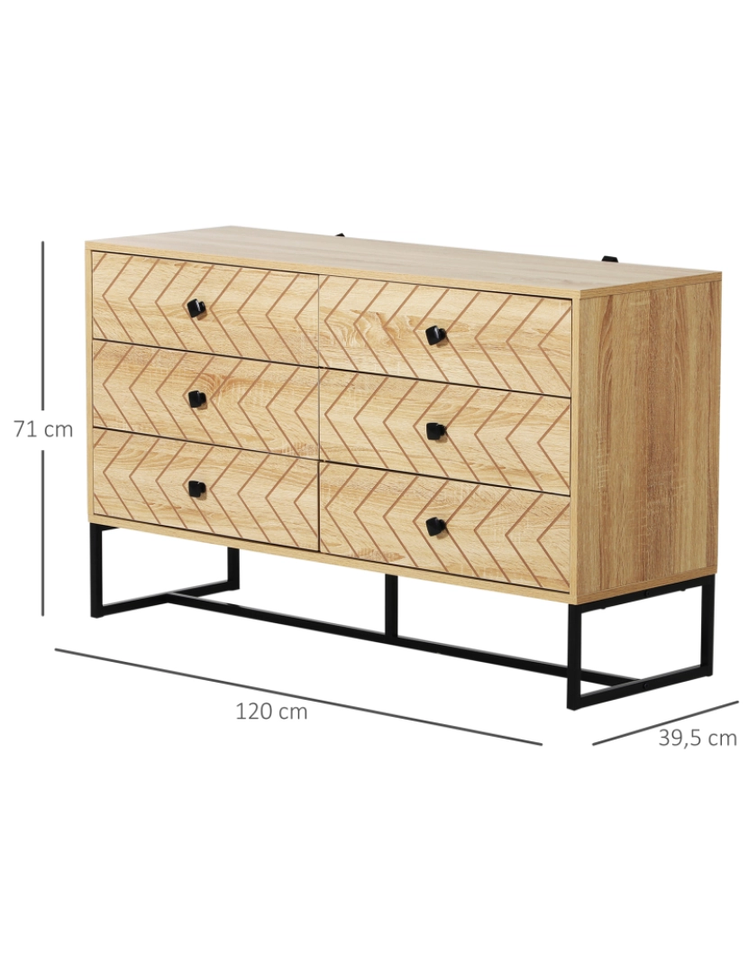imagem de Cómoda 120x39,5x71cm cor color de madera natural 831-2583