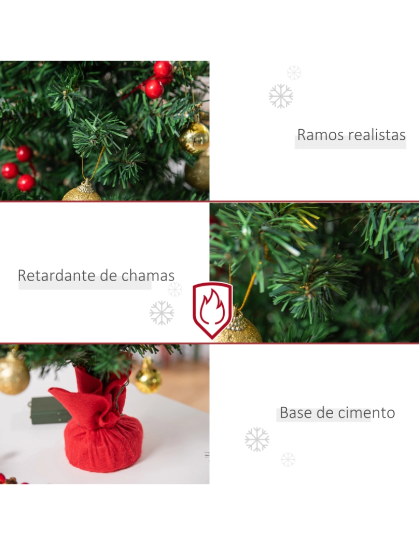 imagem de HOMCOM Mini Árvore de Natal 60cm Artificial Decoração de Natal de Pinheiro com Suporte Metálico 73 Ramos PVC Ø20x60cm Verde5