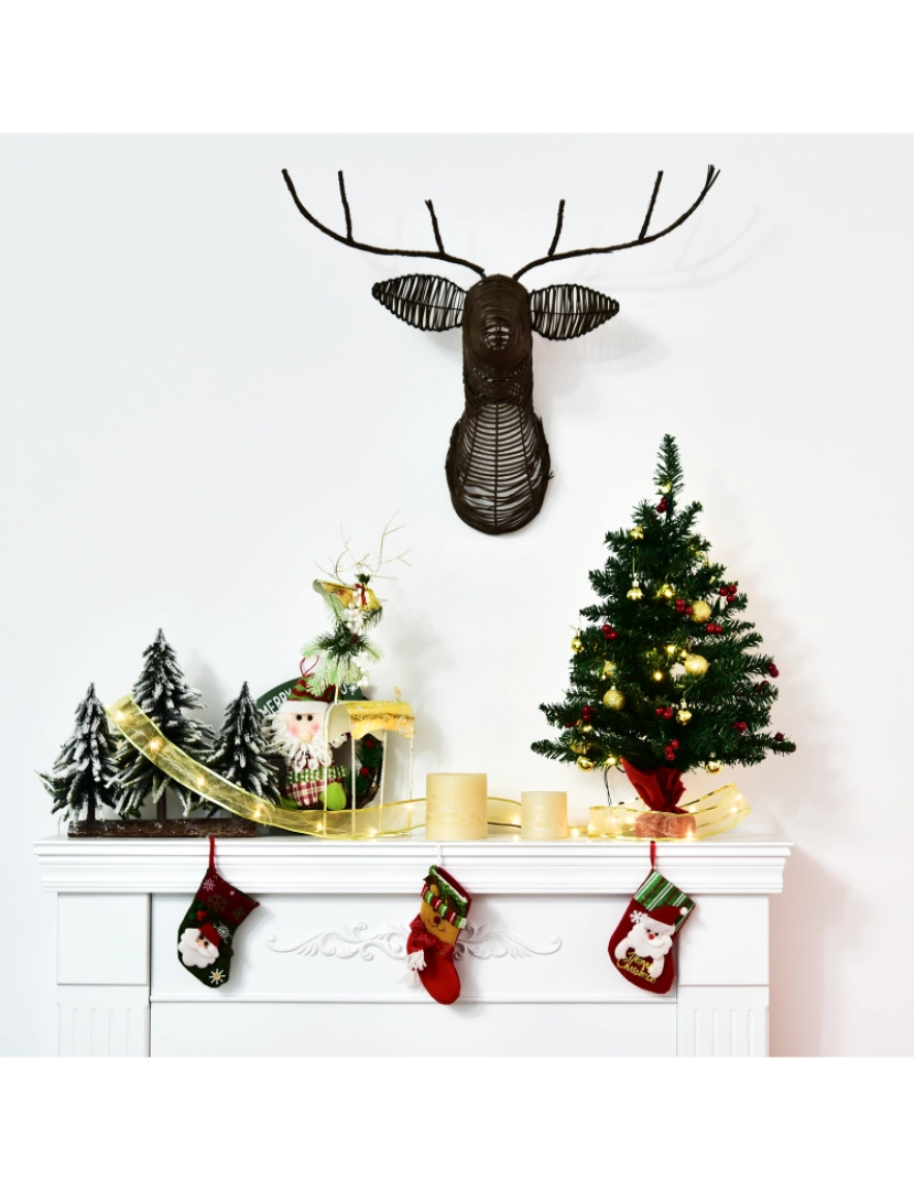 imagem de HOMCOM Mini Árvore de Natal 60cm Artificial Decoração de Natal de Pinheiro com Suporte Metálico 73 Ramos PVC Ø20x60cm Verde7