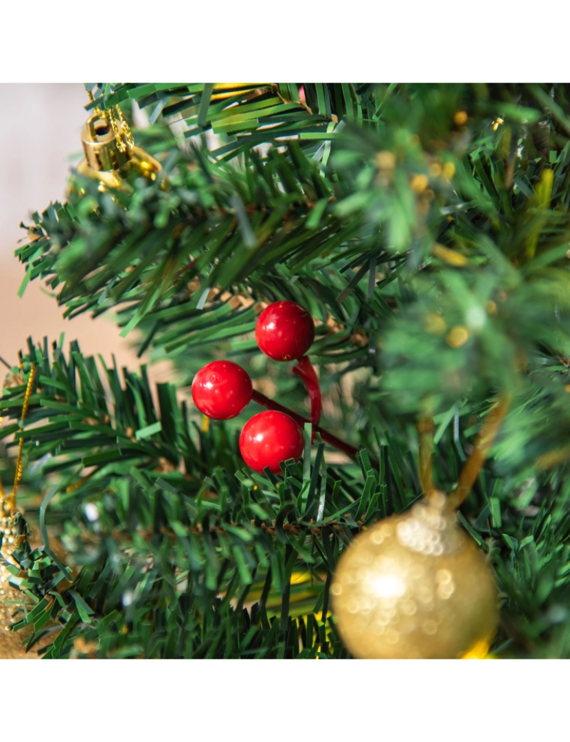 imagem de HOMCOM Mini Árvore de Natal 60cm Artificial Decoração de Natal de Pinheiro com Suporte Metálico 73 Ramos PVC Ø20x60cm Verde8