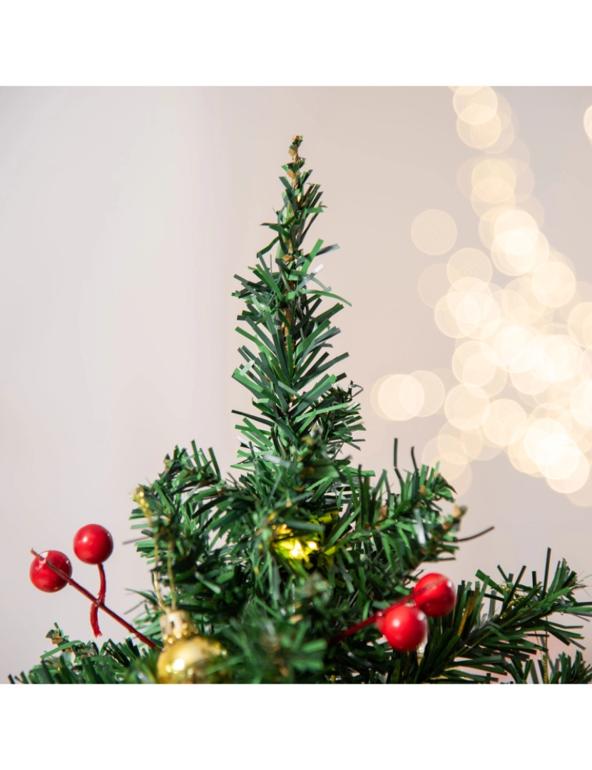 imagem de HOMCOM Mini Árvore de Natal 60cm Artificial Decoração de Natal de Pinheiro com Suporte Metálico 73 Ramos PVC Ø20x60cm Verde9
