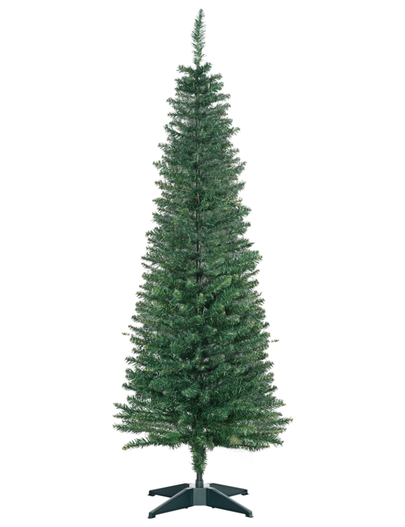 Homcom - HOMCOM Árvore de Natal Artificial 150cm Ignífugo com 294 Pontas de Ramo PVC e Suporte de Metal Decoração de Natal para Interiores Fácil de Montar Verde