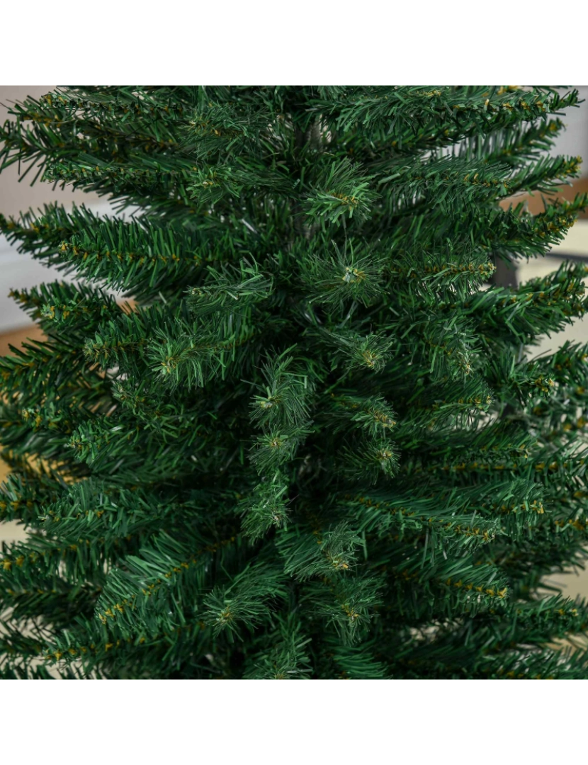 imagem de HOMCOM Árvore de Natal Artificial 150cm Ignífugo com 294 Pontas de Ramo PVC e Suporte de Metal Decoração de Natal para Interiores Fácil de Montar Verde7