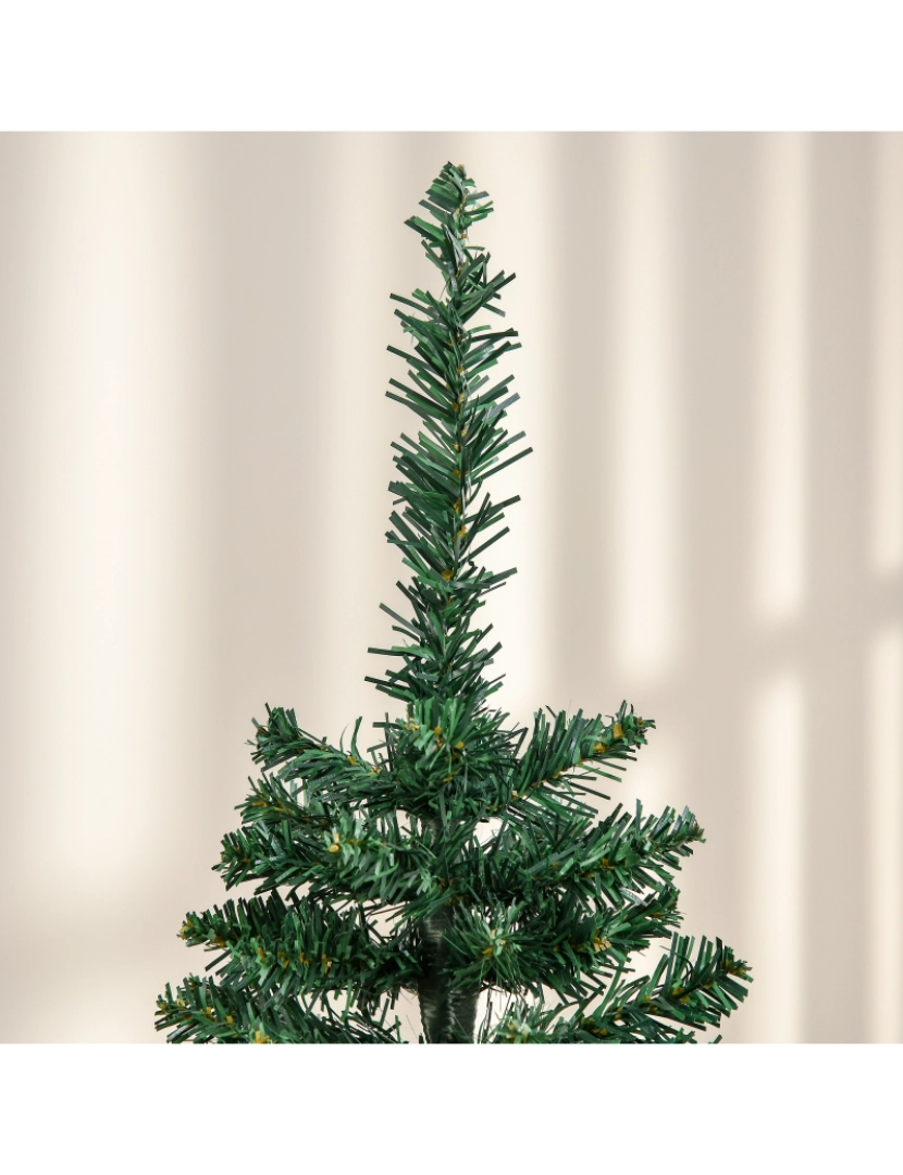 imagem de HOMCOM Árvore de Natal Artificial 150cm Ignífugo com 294 Pontas de Ramo PVC e Suporte de Metal Decoração de Natal para Interiores Fácil de Montar Verde8