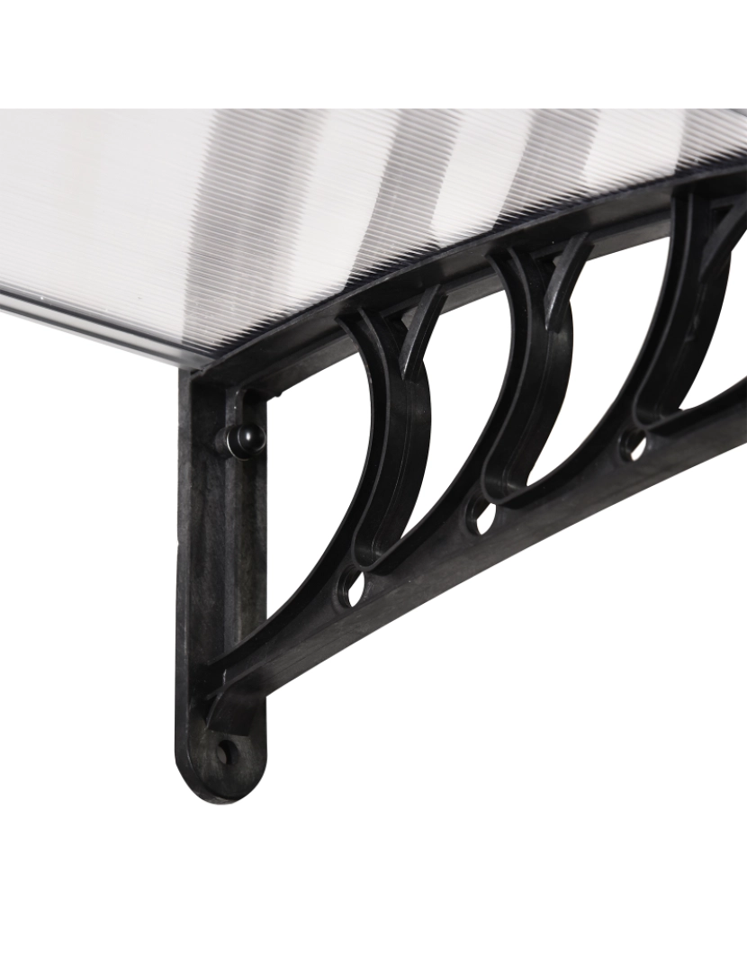 imagem de Marquise para Porta e Janela 150x90x25cm cor transparente e preto B70-049V017
