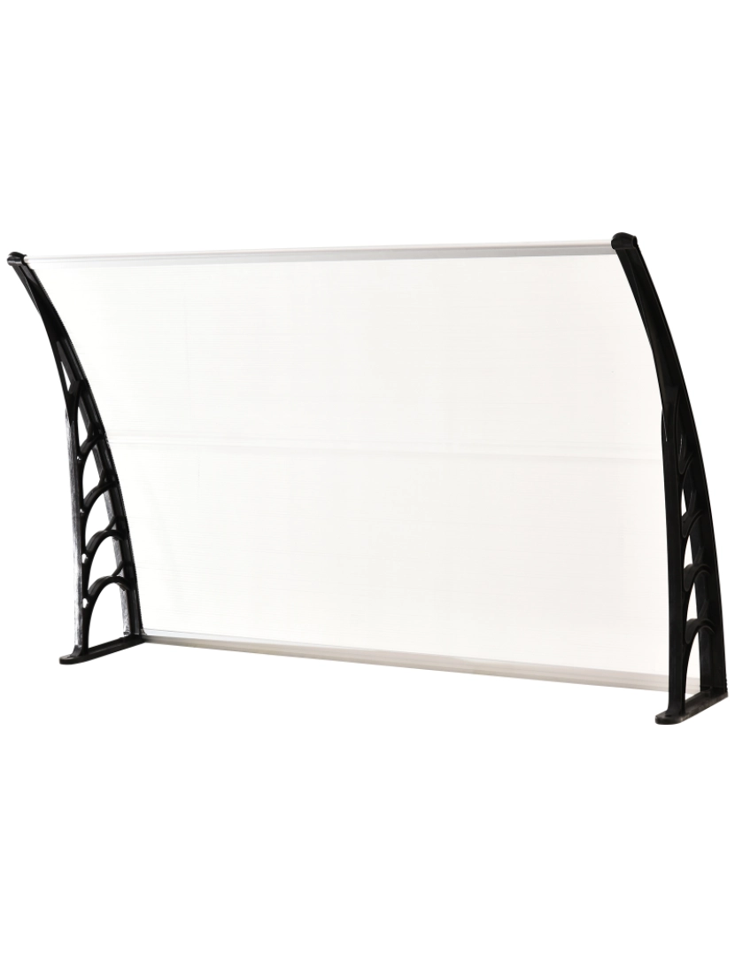 imagem de Marquise de Proteção 122x89x24cm cor transparente e preto B70-0494
