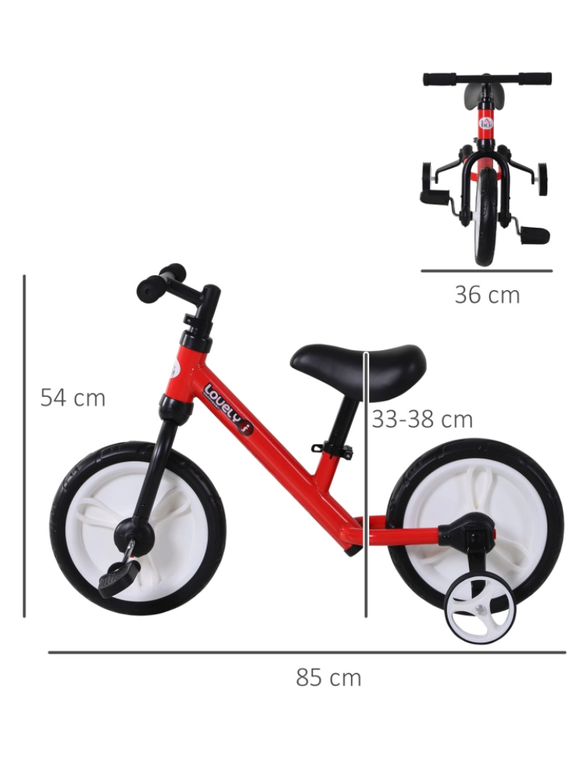imagem de Bicicleta Infantil 85x36x54cm cor vermelho 370-091RD3