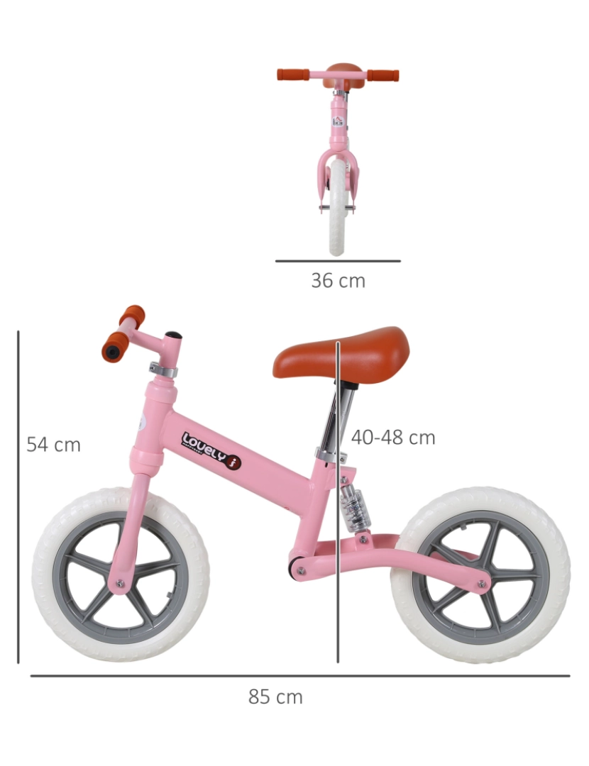 imagem grande de Bicicleta sem Pedais 85x36x54cm cor rosa 370-090PK3
