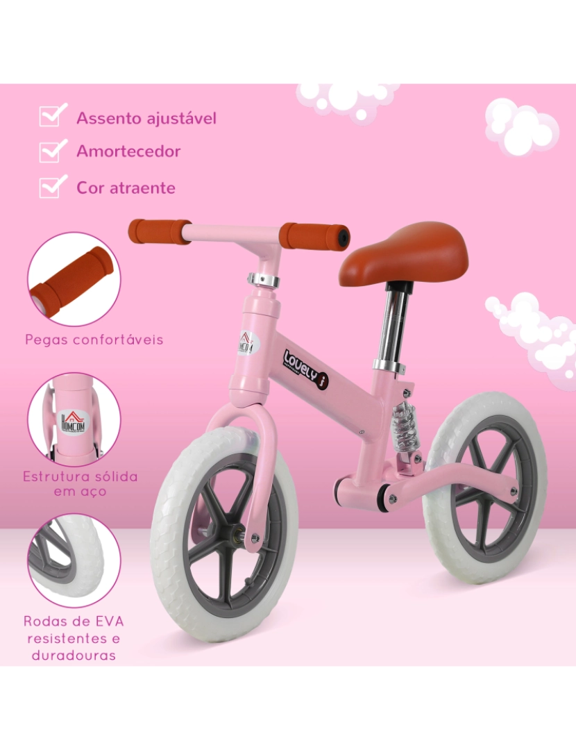 imagem de Bicicleta sem Pedais 85x36x54cm cor rosa 370-090PK5