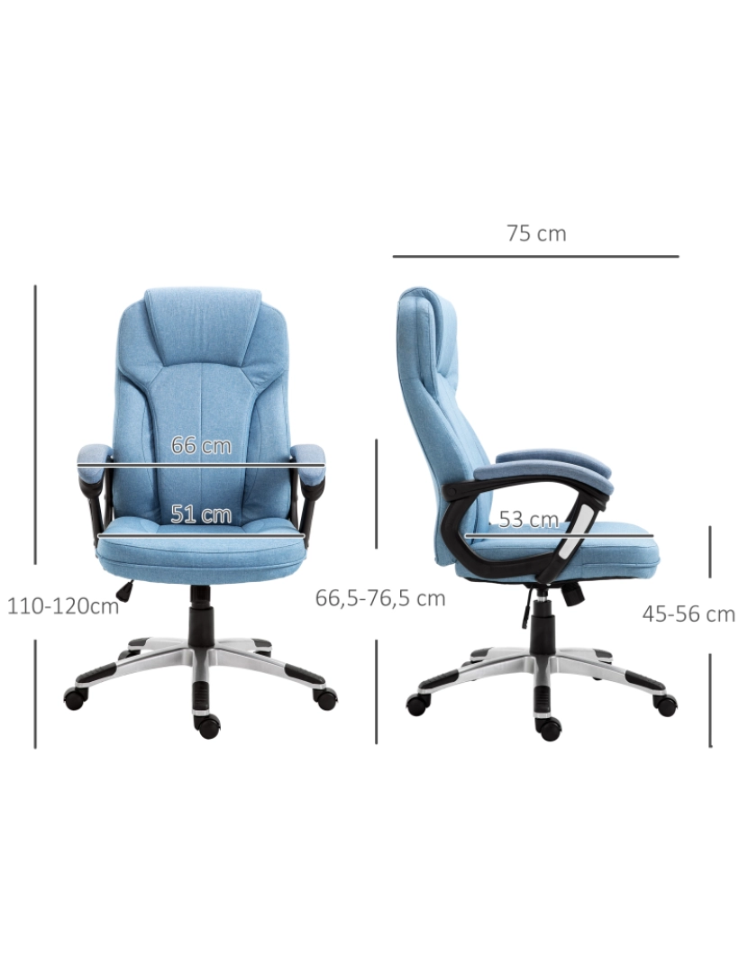 imagem de Cadeira de Escritório 66x75x120cm cor azul claro 921-1753