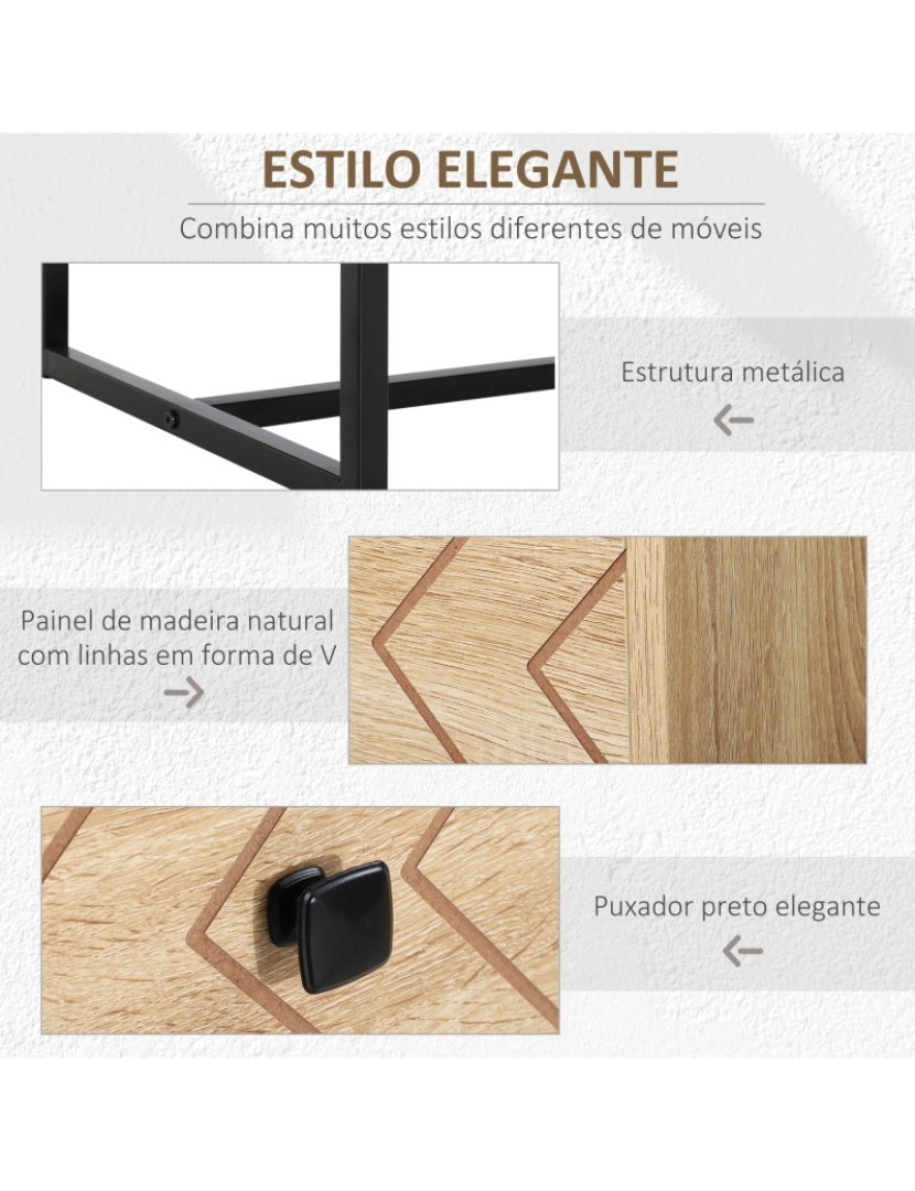 imagem de Cómoda 80x39,5x110cm cor color de madera natural 831-2605