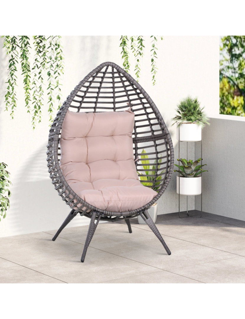 imagem de Poltrona de Jardim 101x89x156cm cor cinza 867-047GY2