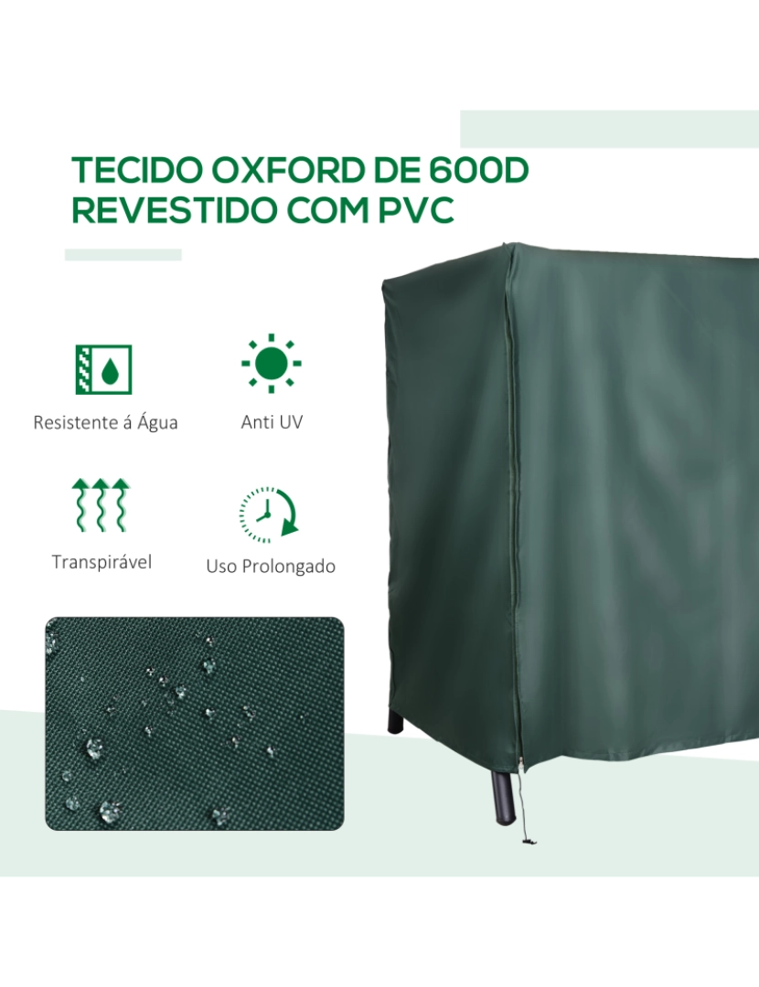 imagem de Capa para Móveis de Jardim 177x114x152cm cor verde escuro 84B-4454