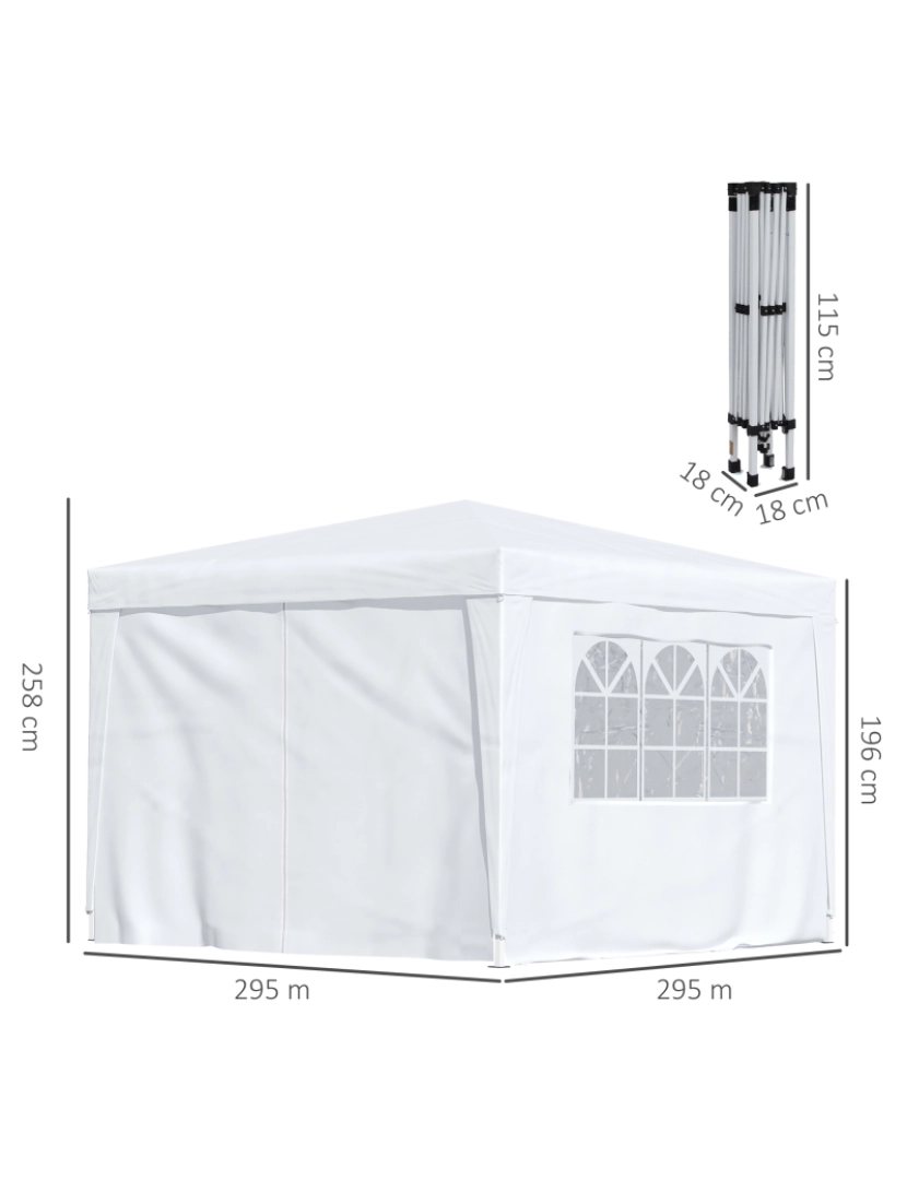 imagem de Tenda de Festas 295x295x295-258cm cor branco 100110-067W3