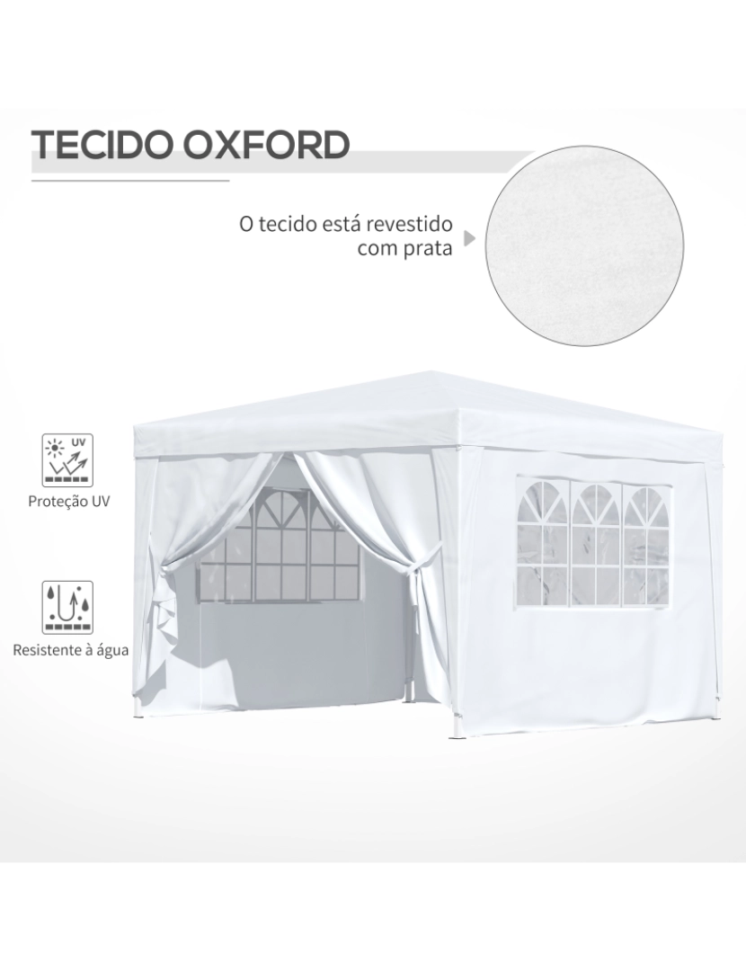 imagem de Tenda de Festas 295x295x295-258cm cor branco 100110-067W6