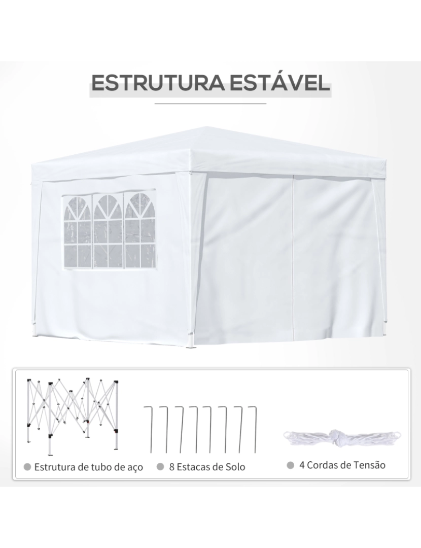 imagem de Tenda de Festas 295x295x295-258cm cor branco 100110-067W8