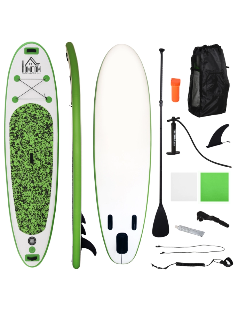Homcom - Prancha de Paddle Surf 305x76x10cm cor verde A33-006
