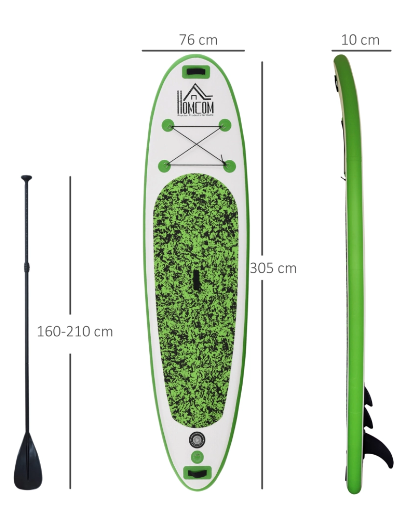 imagem de Prancha de Paddle Surf 305x76x10cm cor verde A33-0063