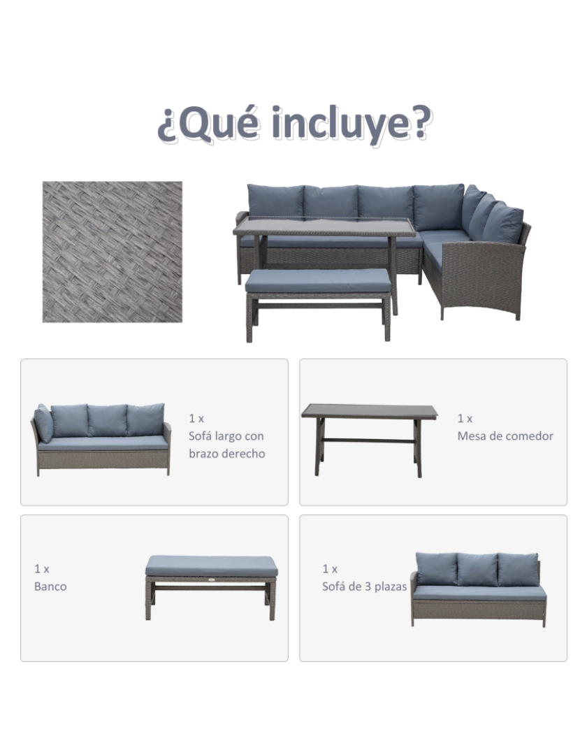 imagem de Conjunto Móveis de Exterior 182x67x74cm cor castanho misturado 860-1095