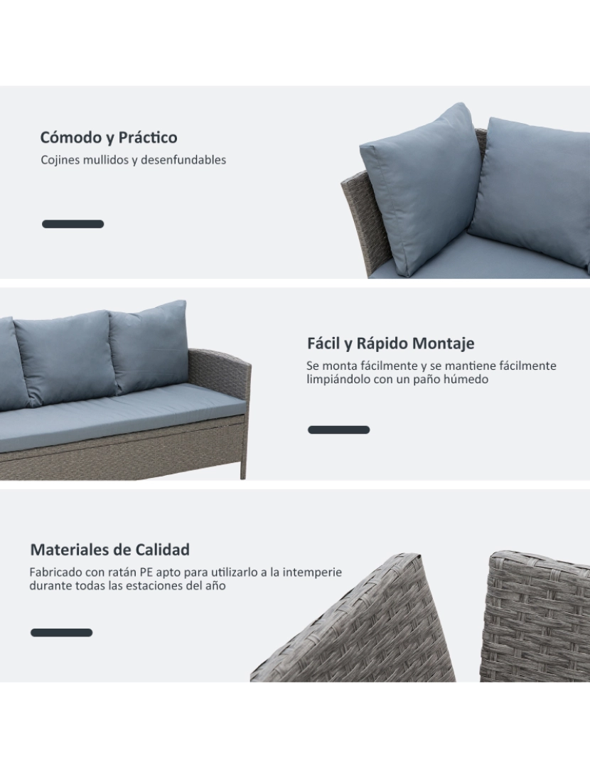 imagem de Conjunto Móveis de Exterior 182x67x74cm cor castanho misturado 860-1096