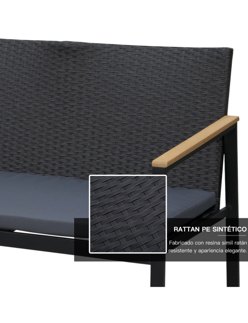 imagem de Conjunto de Exterior 108x66x75cm cor preto e cinza 860-0925