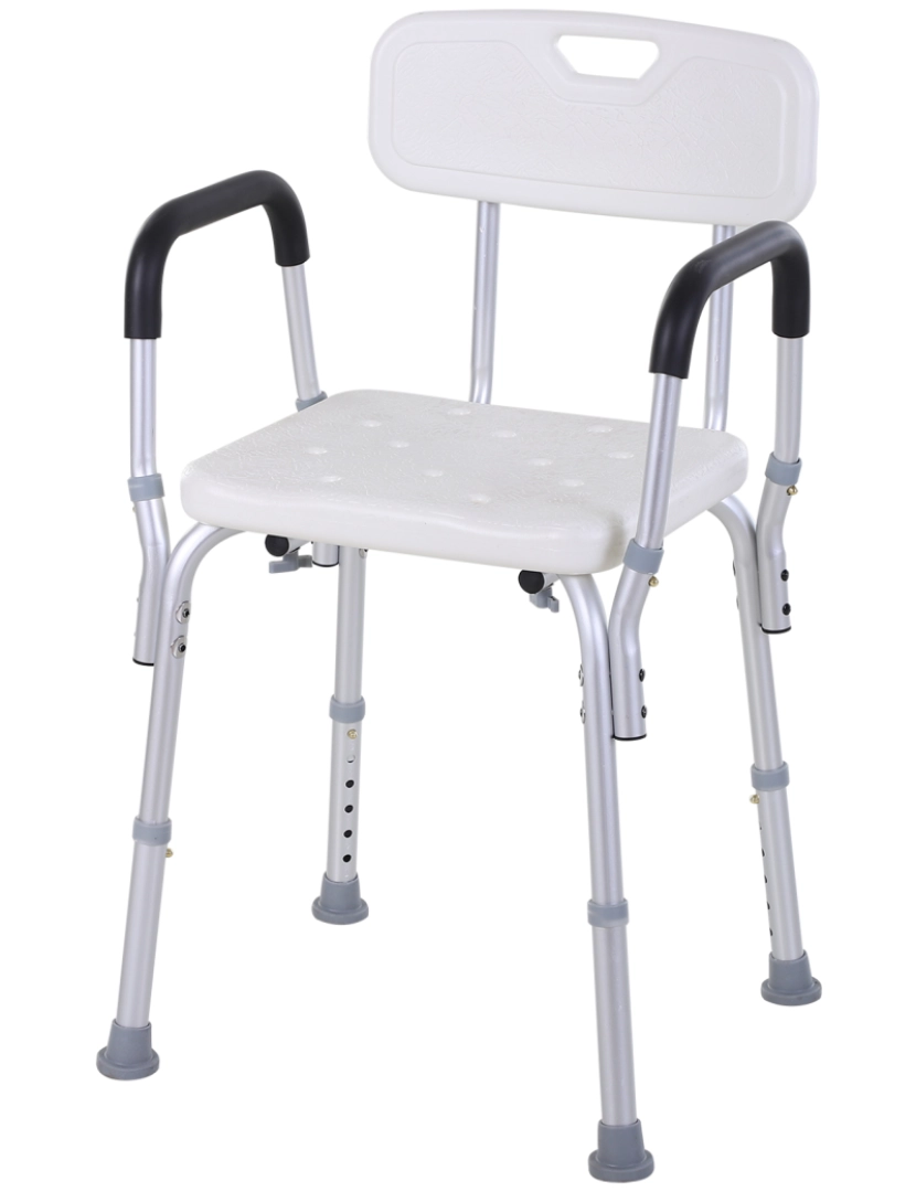 Homcom - Cadeira de Duche 51,5x43,5x(71-84)cm cor blanco 713-053