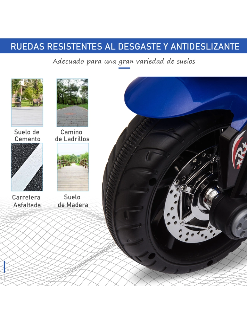 imagem de Motocicleta Elétrica para Crianças 86x42x52cm cor azul e preto 370-102BU7