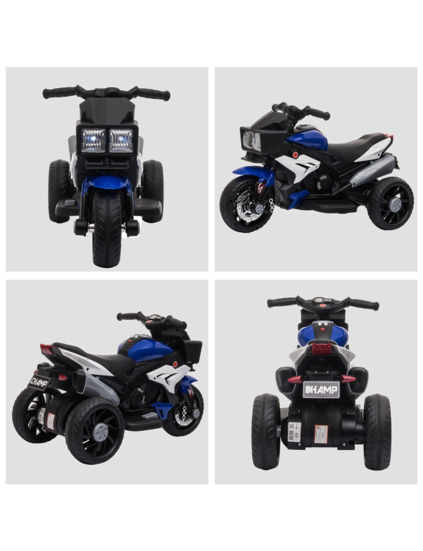 imagem de Motocicleta Elétrica para Crianças 86x42x52cm cor azul e preto 370-102BU8