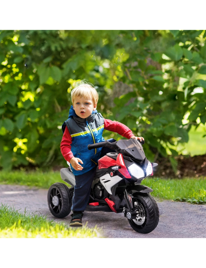 imagem grande de Motocicleta Elétrica para Crianças 86x42x52cm cor preto e vermelho 370-103V90RD2
