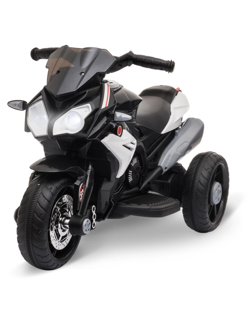 Homcom - Motocicleta Elétrica para Crianças 86x42x52cm cor preto e branco 370-103V90BK
