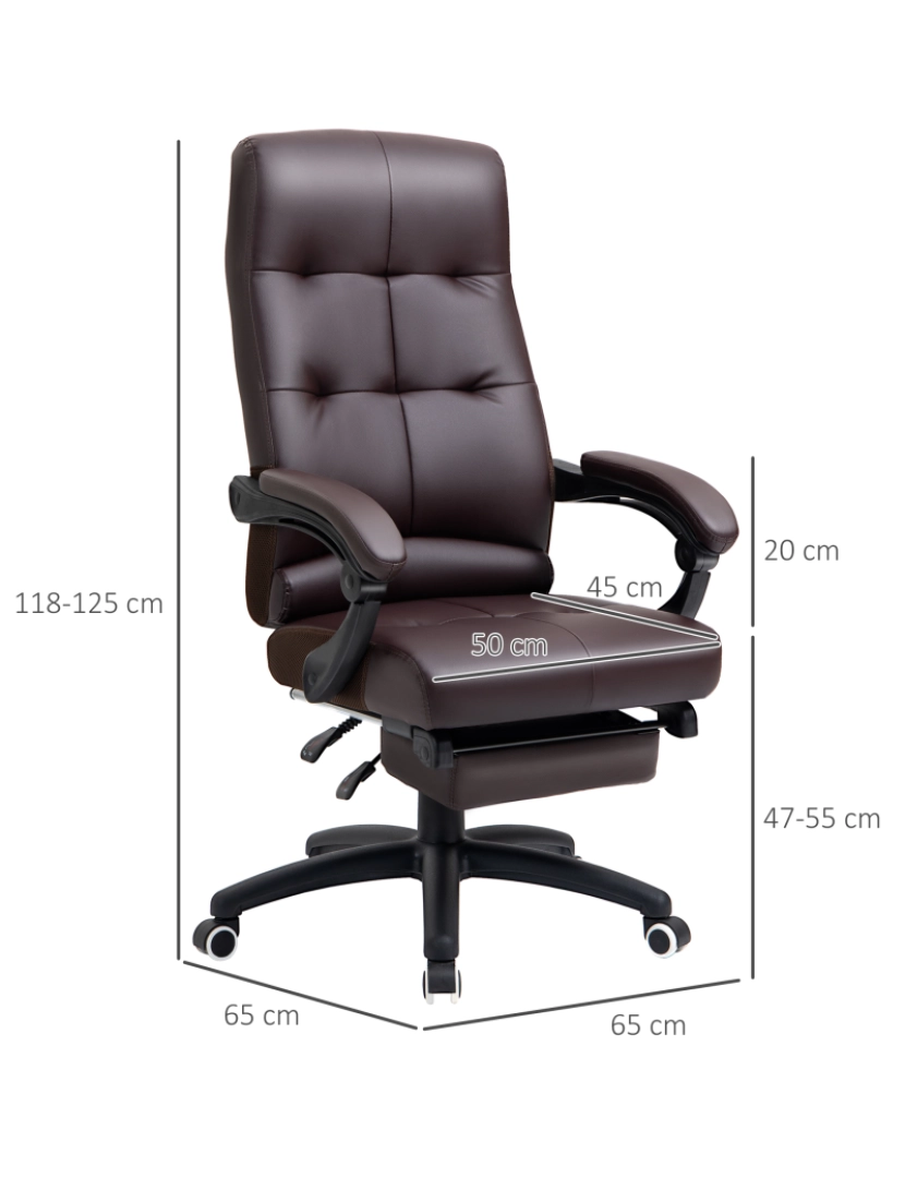 imagem de Cadeira de escritório 65cmx65cmx124cm cor marrom 921-524BN3