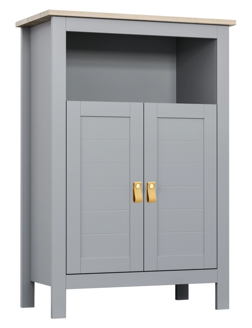 Kleankin - Armário de banheiro 59x30x85cm cor cinzento 834-316V01