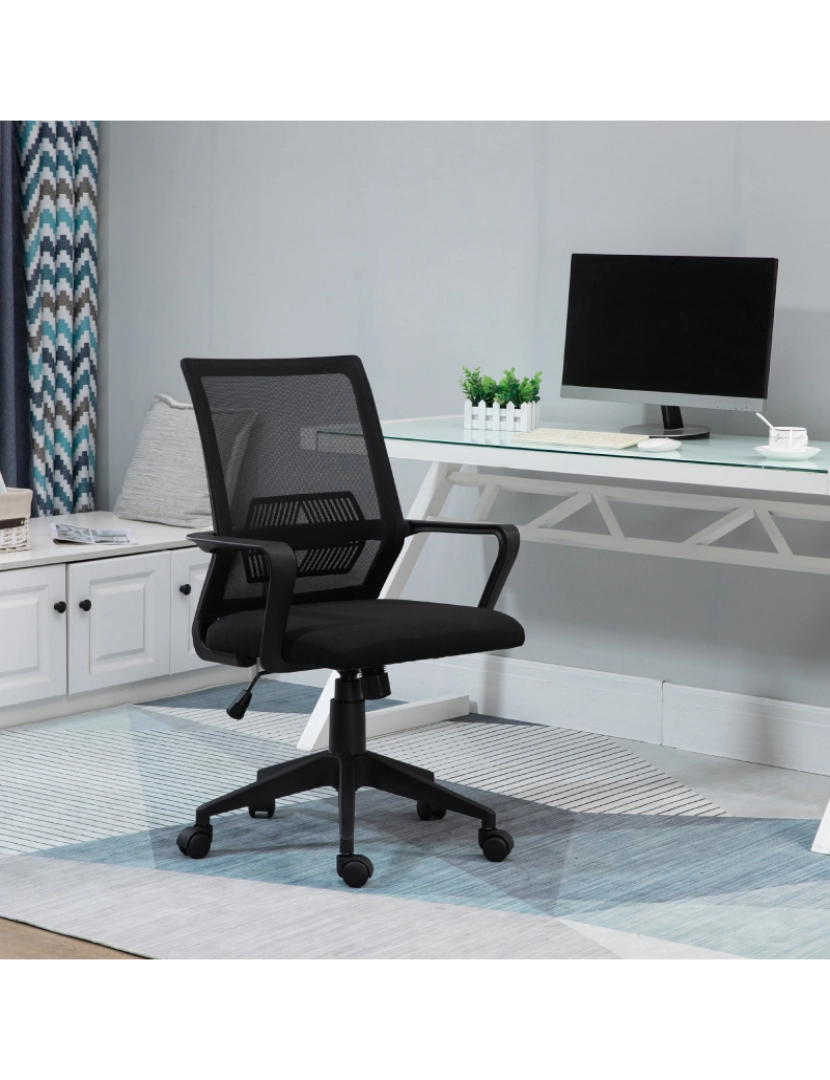 imagem de Cadeira de escritório 61cmx58cmx89-99cm cor preto 921-5252