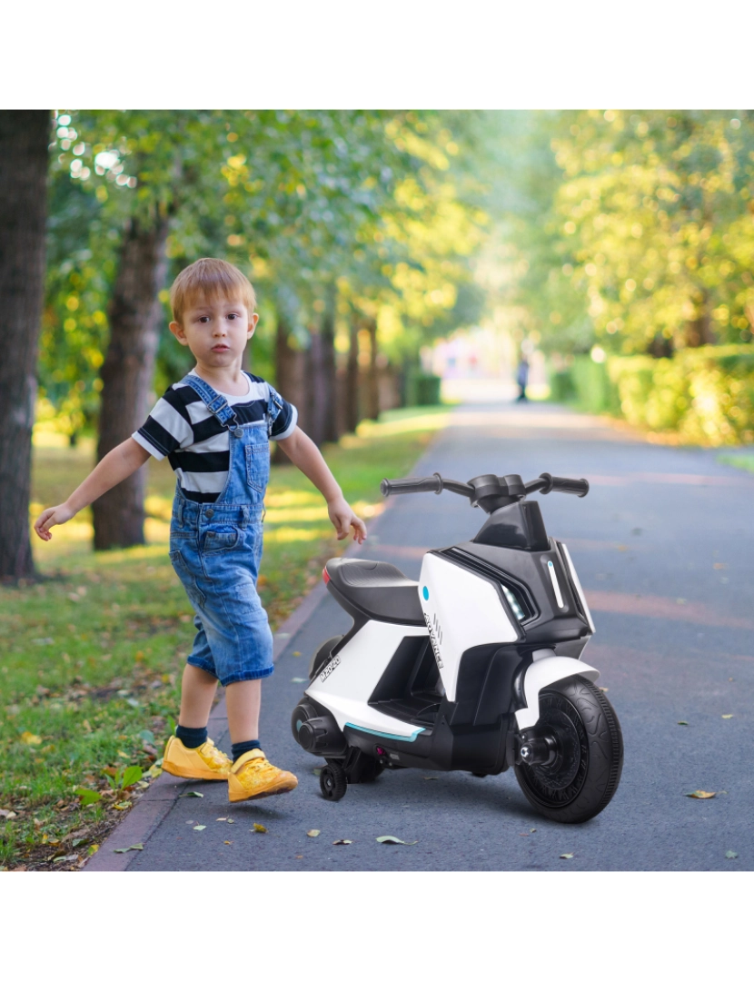 Moto elétrica infantil com design de motocross de cor vermelha e branca  Homcom 370-165V90RD - Comprar com preços económicos
