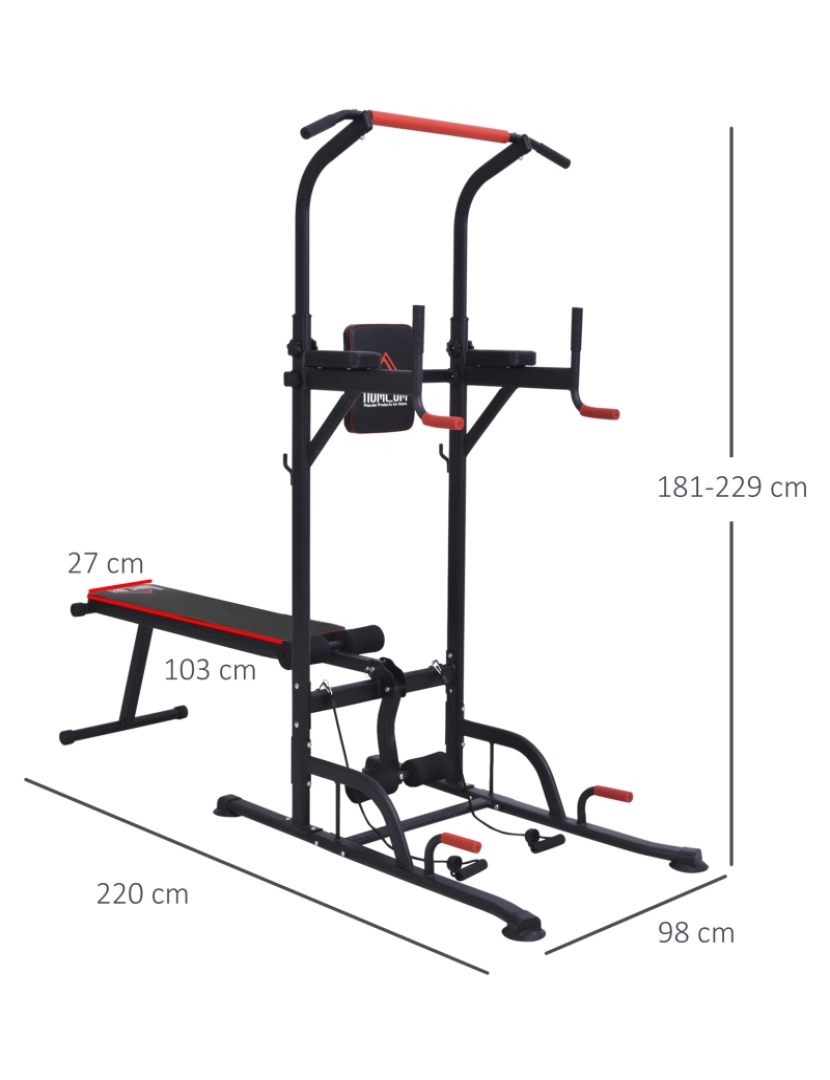 imagem de Estação de Musculação 220x98x229cm cor preto A91-1113