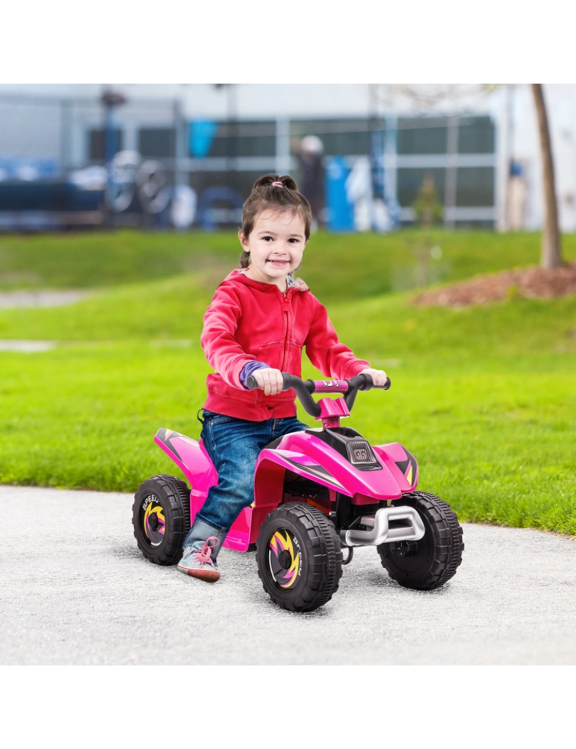 imagem de Quadriciclo Elétrico para Crianças 72x40x45.5cm cor rosa 370-166V90PK2