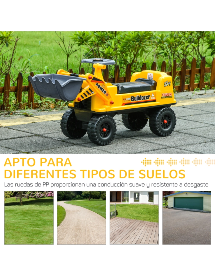 imagem de Escavadora sem Pedais Infantil 70x26x37cm cor amarelo 370-1777