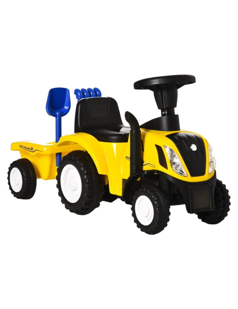 Homcom - Trator com Reboque Infantil 91x29x44cm cor amarelo 370-173YL