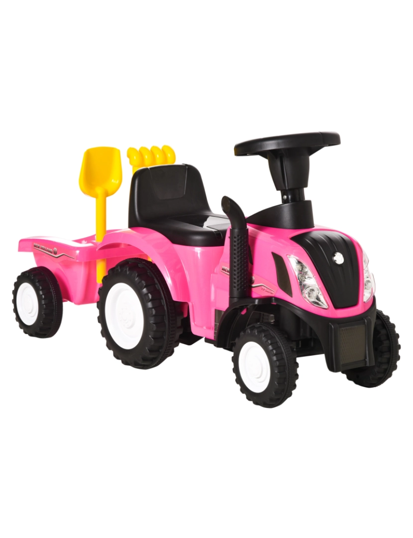 Homcom - Trator com Reboque Infantil 91x29x44cm cor rosa 370-173PK