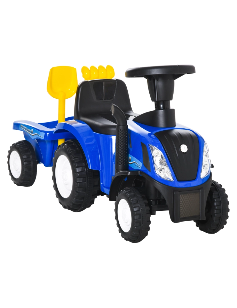 Homcom - Trator com Reboque Infantil 91x29x44cm cor azul 370-173BU