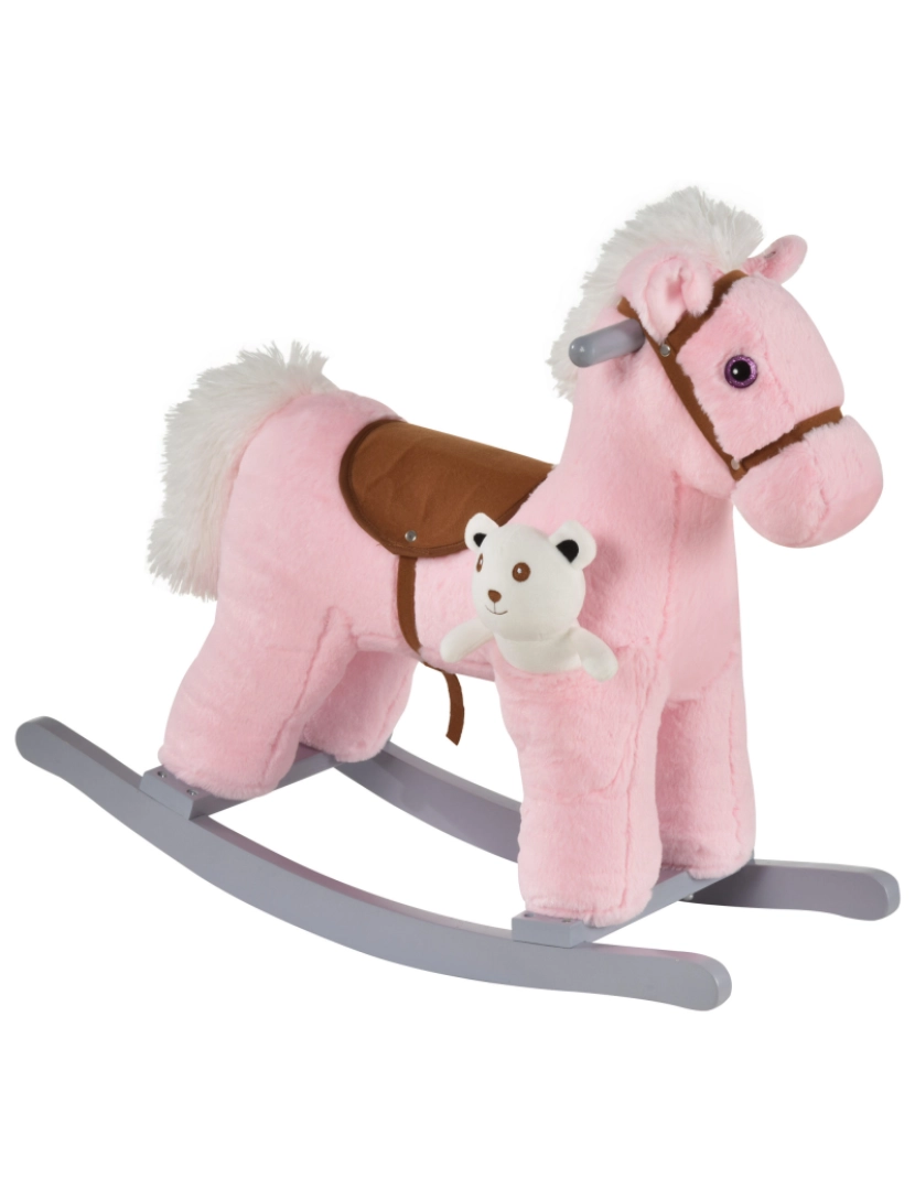 imagem de Cavalo Baloiço para Crianças 65x26x55cm cor rosa 330-118PK1