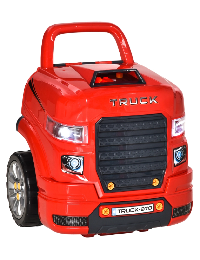 Homcom - Motor de Caminhão para Crianças 40x39x47cm cor vermelho 350-129