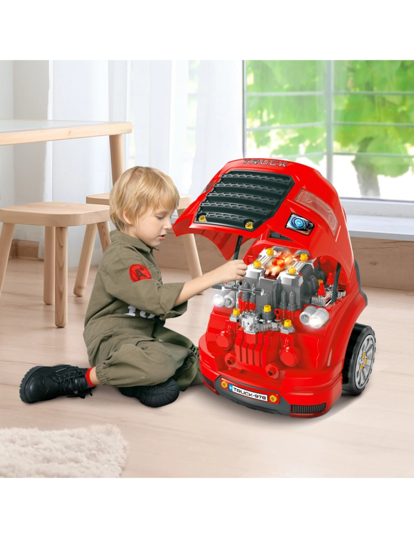 imagem de Motor de Caminhão para Crianças 40x39x47cm cor vermelho 350-1292