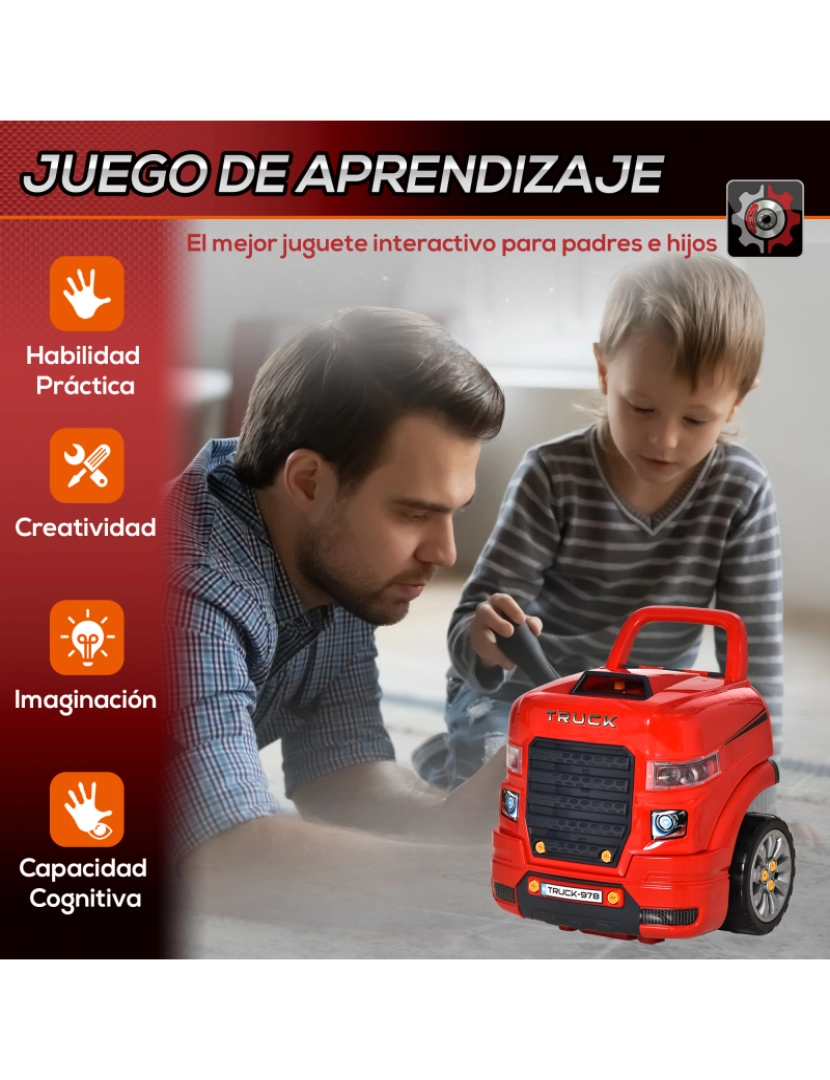 imagem de Motor de Caminhão para Crianças 40x39x47cm cor vermelho 350-1297
