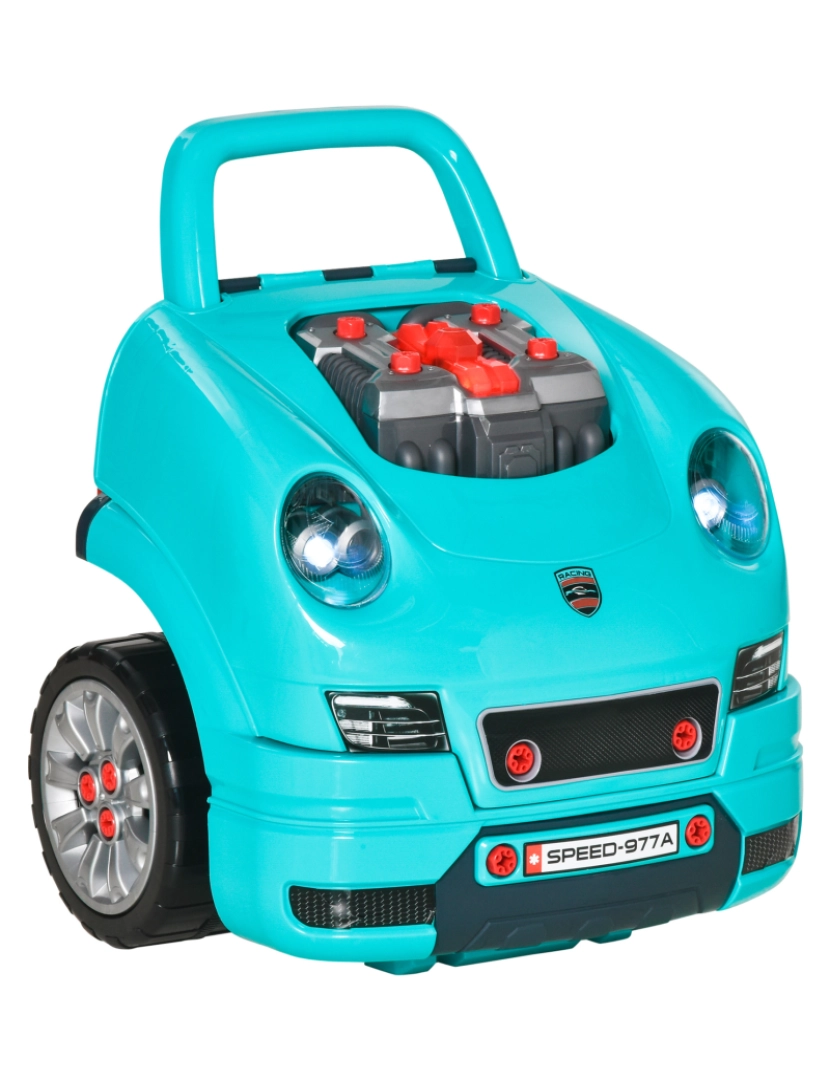 Homcom - Motor de Caminhão para Crianças 40x39x47cm cor azul-turquesa 350-128