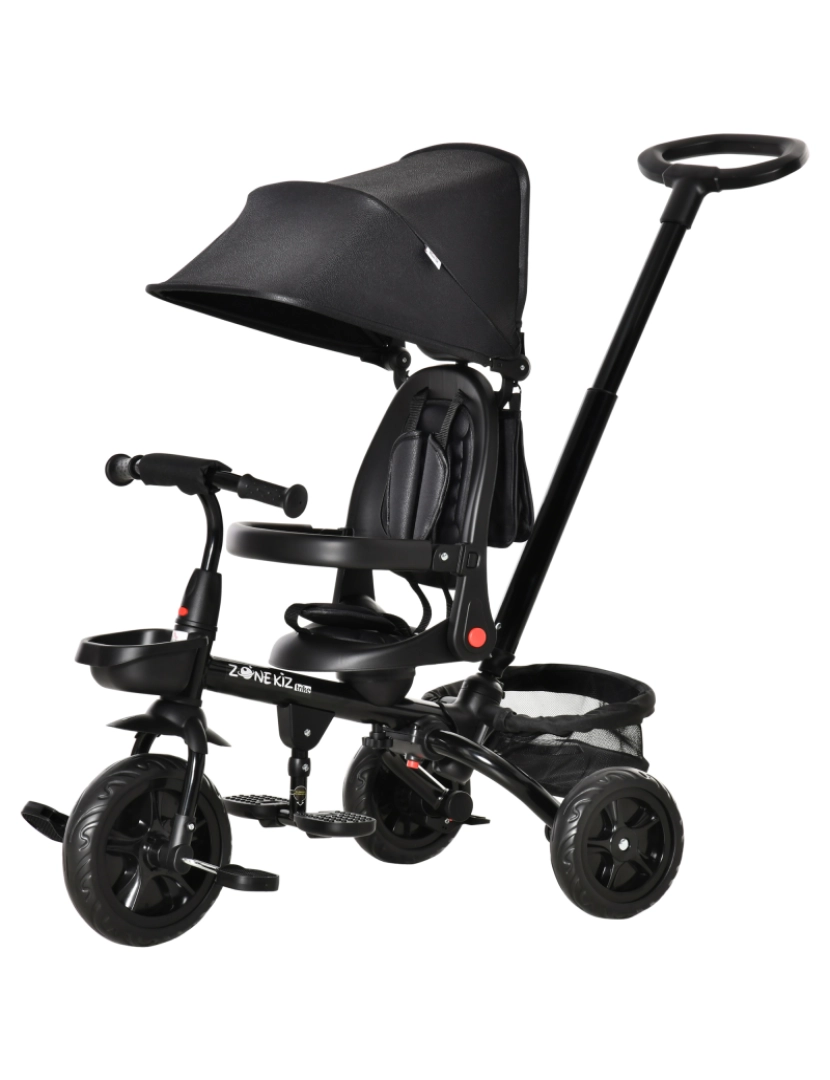 Homcom - Triciclo para Bebé 111.5x52x98cm cor preto 370-198BK