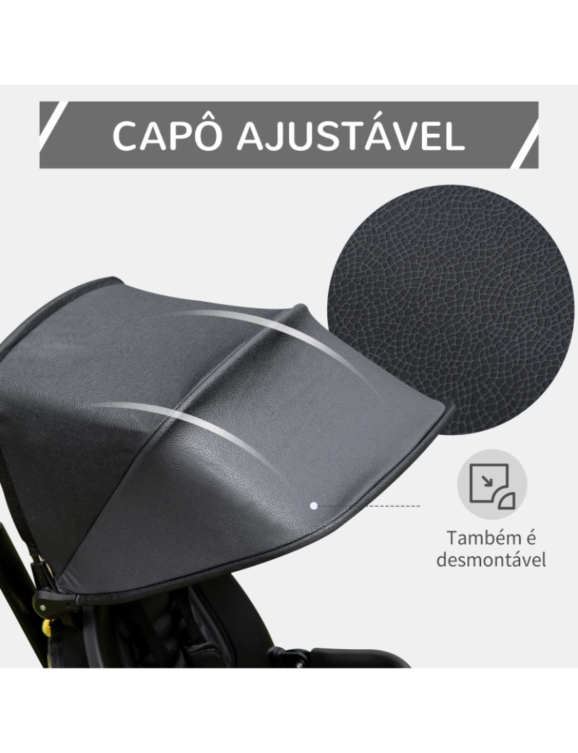 imagem de Triciclo para Bebé 111.5x52x98cm cor preto 370-198BK8