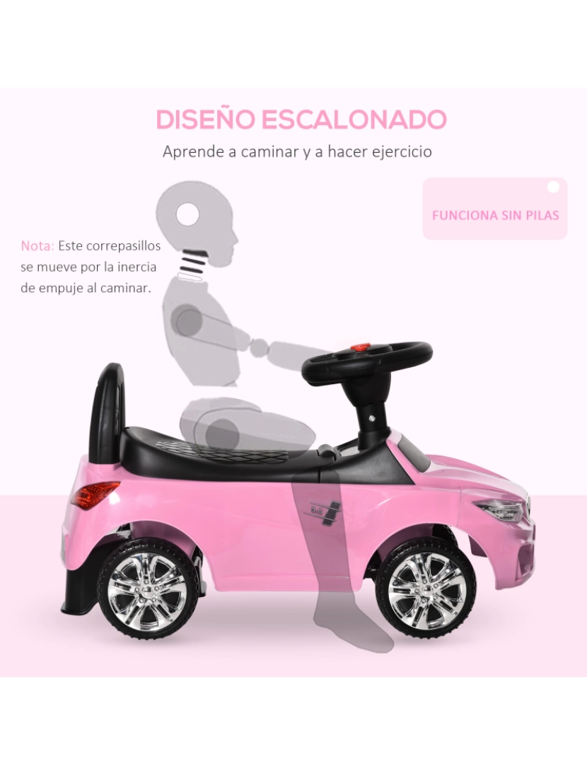 imagem de Carro Andador para Crianças 63.5x28x36cm cor rosa 370-201PK5
